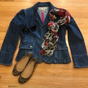 TOMMY HILFIGER Dressy Dark Blue Jean Jacket Sz 14